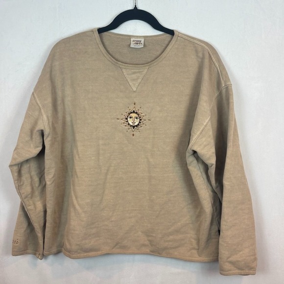 Crazy Shirts Hawaii Womens 90s Y2K Tan Sun Graphic Sweatshirt‎ 100% Cotton Small - Picture 1 of 10